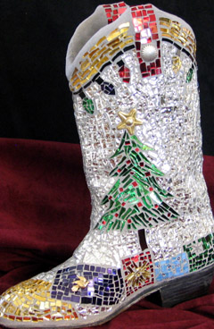 Christmas theme mosaic boot